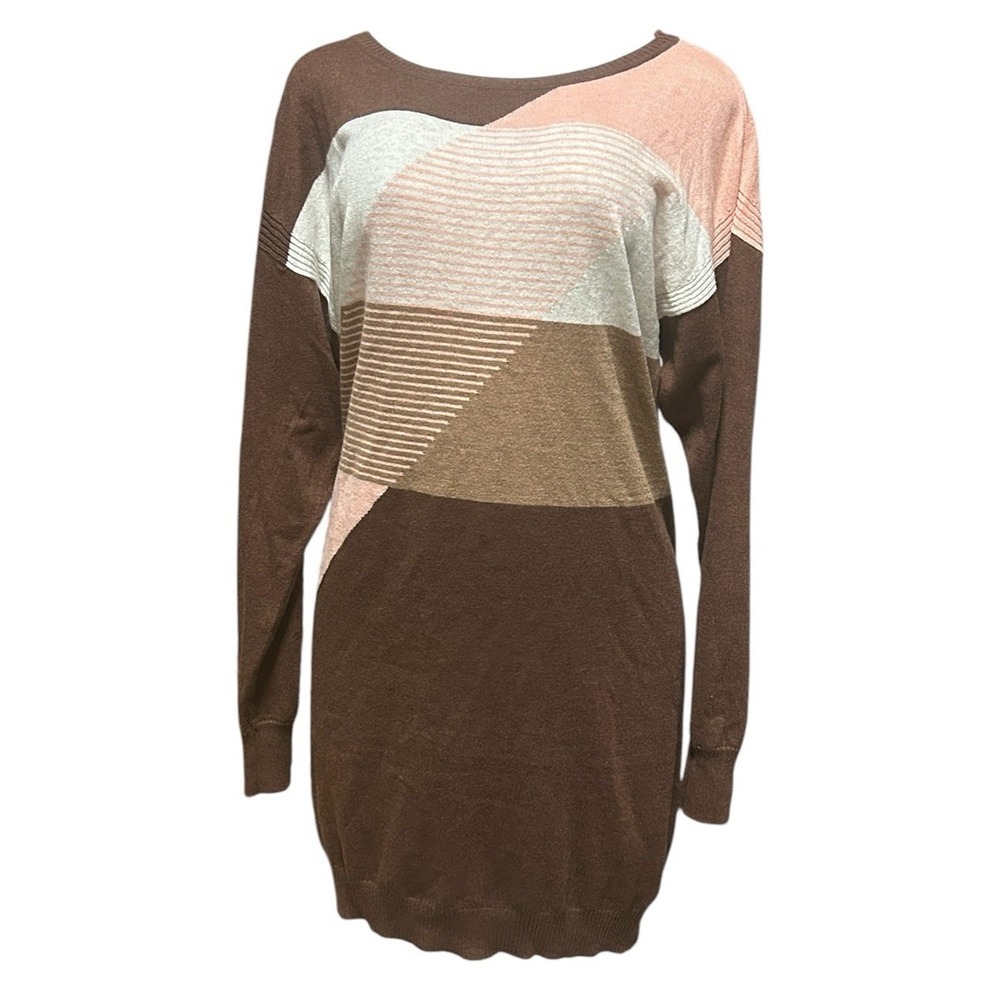 PrAna Sweater Dress Size Small S Crew Neck Brown Peach